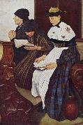 Leibl, Wilhelm Three Women in Church (mk09) oil painting on canvas